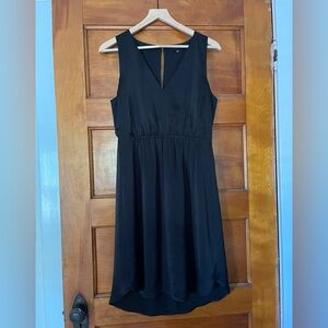 Madewell Nightout Black Dress Silky Satin